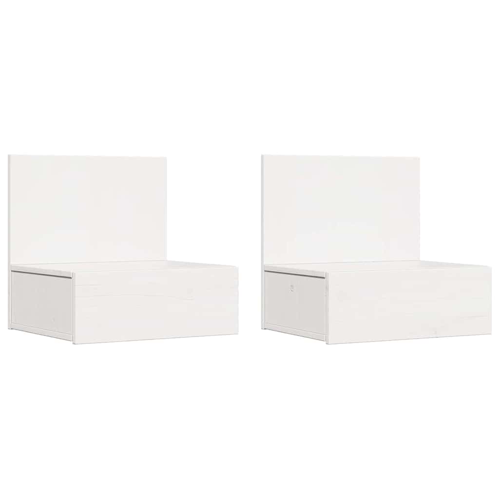 Bedside Table 42 x 32.5 x 40 cm Solid pine wood White