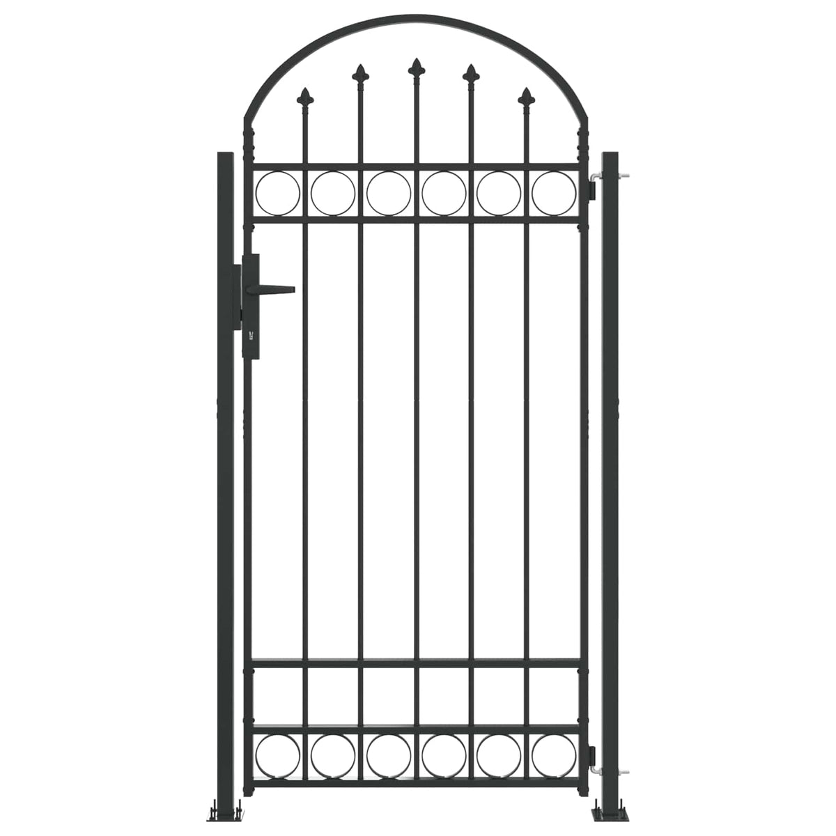 vidaXL Fence Post ASSEN 200 x 88 x 14 cm Steel Grey Lockable 2