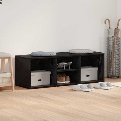 Shoe Storage Bench 102x35x35 cm Engineered Wood Black oak