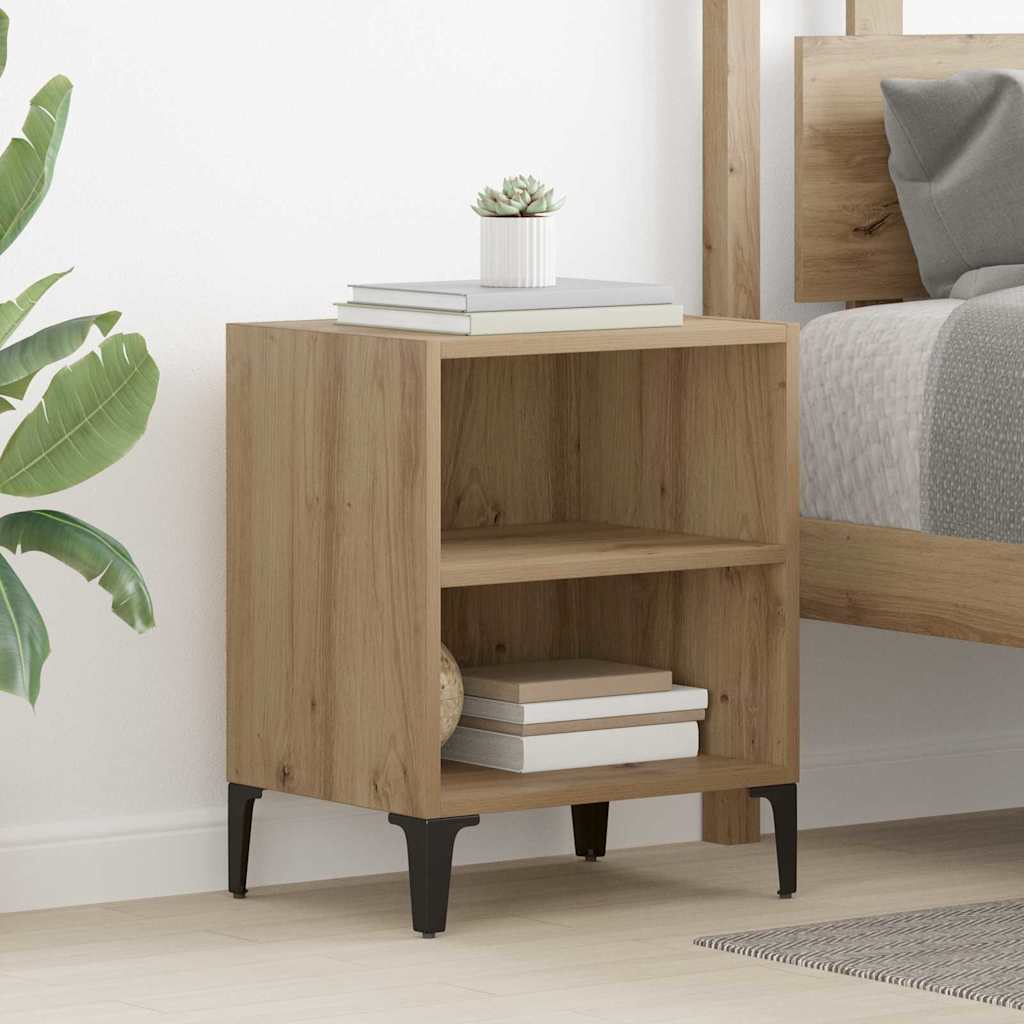 Bed Cabinets with Metal Legs 40x30x50 cm 2 pcs Artisan oak