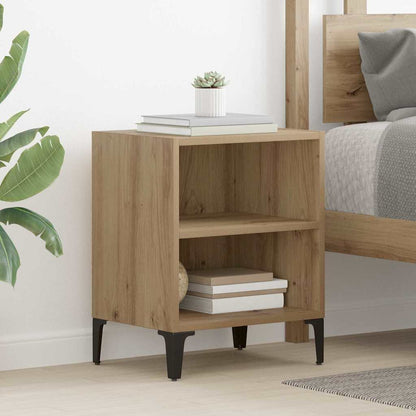 Bed Cabinets with Metal Legs 40x30x50 cm 2 pcs Artisan oak