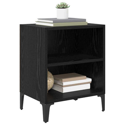 Bed Cabinets with Metal Legs 40x30x50 cm 2 pcs Black oak