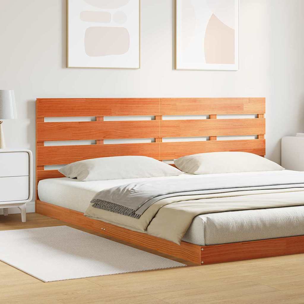 Headboard 90 cm Solid Wood Pine Wax Brown 200 x 80 cm