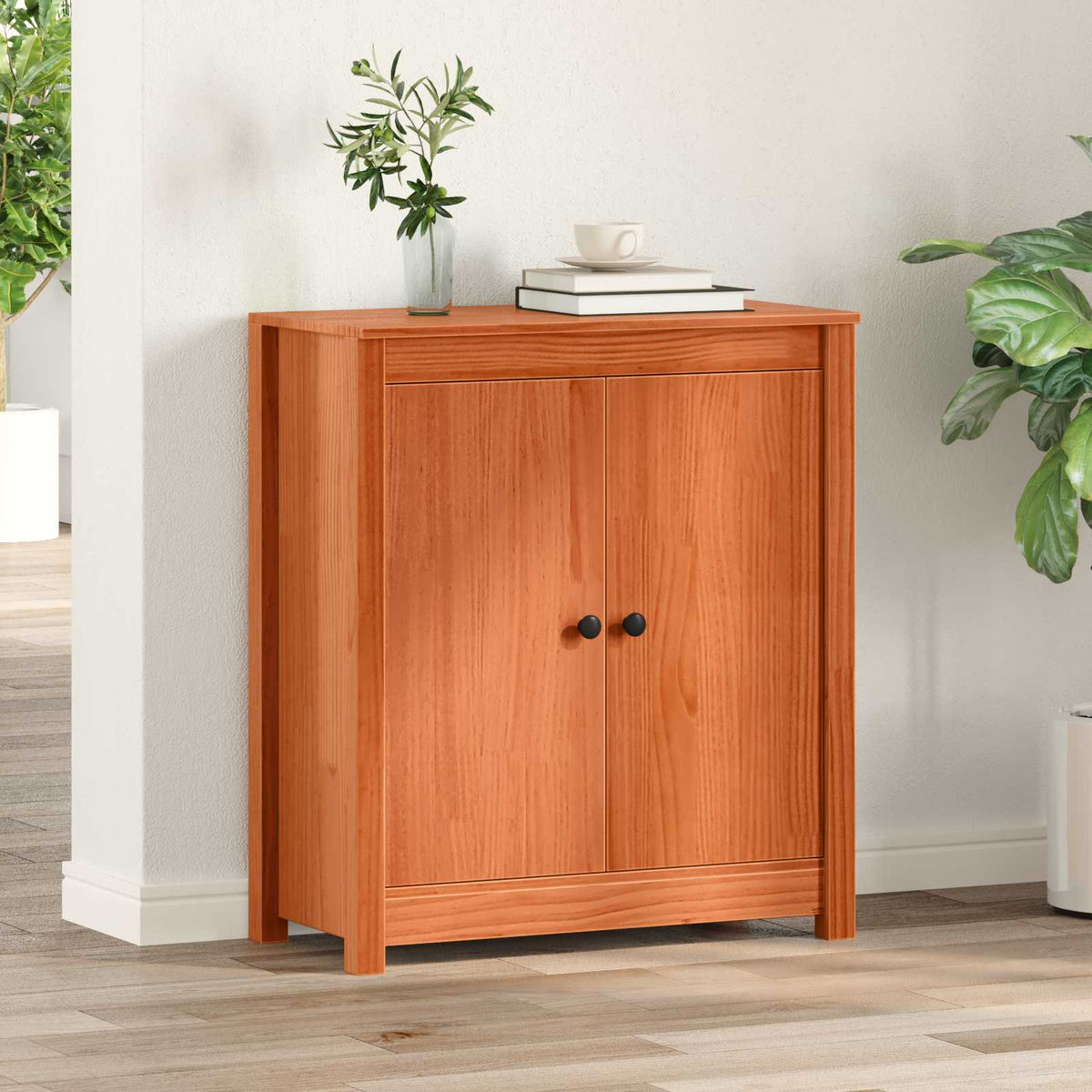 Sideboard 70x35x80 cm Solid Wood Pine Wax brown 2 door side cabinet