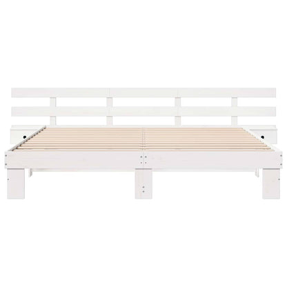 vidaXL Bed Frame with Headboard White 180 x 200 cm Solid Pine Wood 5