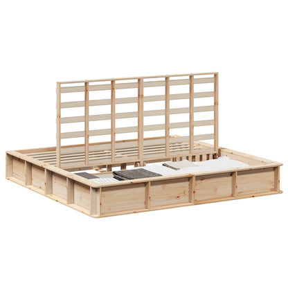 vidaXL Bed Frame Brown 200 x 200 cm Solid Pine Wood 2