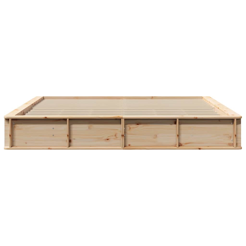 vidaXL Bed Frame Brown 200 x 200 cm Solid Pine Wood 5