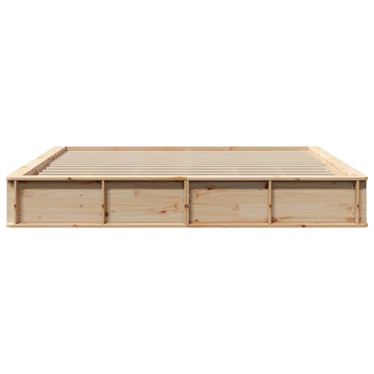 vidaXL Bed Frame Brown 200 x 200 cm Solid Pine Wood 5