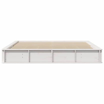 vidaXL Bed Frame White 200 x 200 cm Solid Pine Wood 5