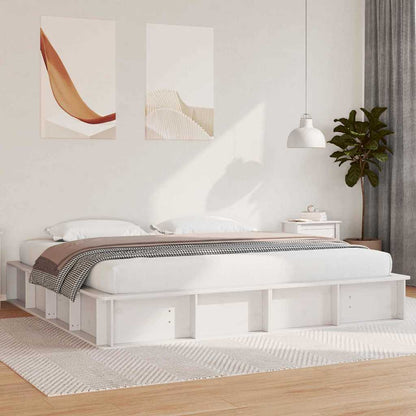 vidaXL Bed Frame White 180 x 200 cm Solid Pine Wood 1
