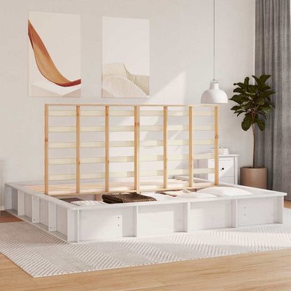vidaXL Bed Frame White 180 x 200 cm Solid Pine Wood 3