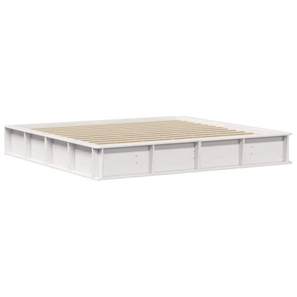 vidaXL Bed Frame White 180 x 200 cm Solid Pine Wood 4