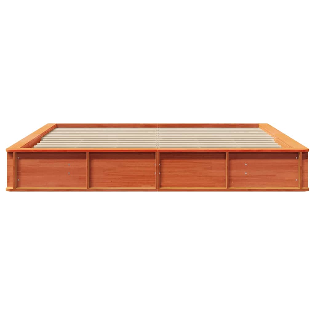 vidaXL Bed Frame Wax Brown 180 x 200 cm Solid Pine Wood 5