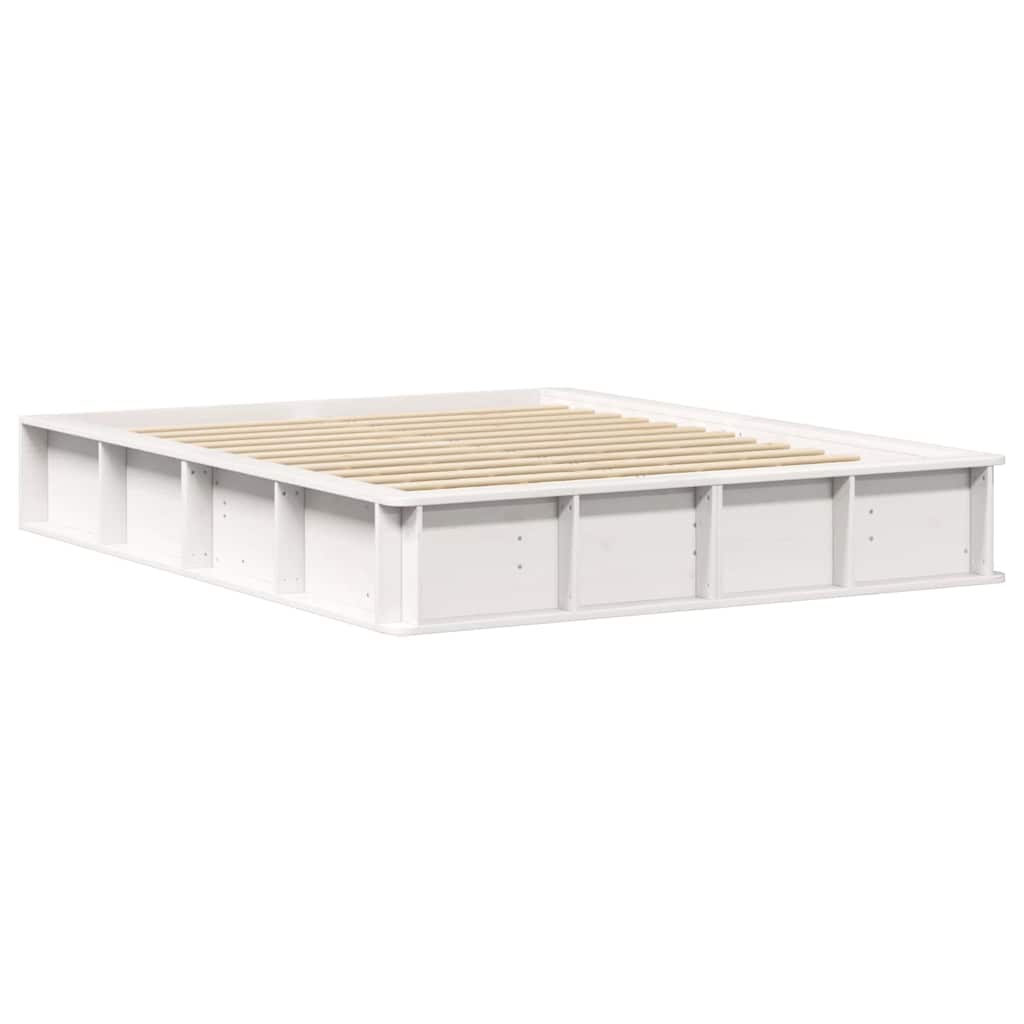 vidaXL Bed Frame White 160 x 200 cm Solid Pine Wood 4