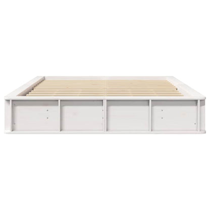vidaXL Bed Frame White 160 x 200 cm Solid Pine Wood 5