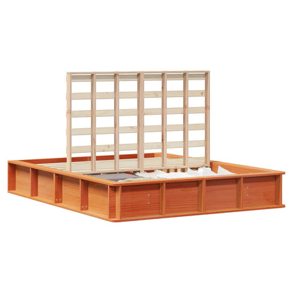vidaXL Bed Frame Wax Brown 160 x 200 cm Solid Pine Wood 2