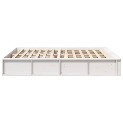vidaXL Bed Frame White 150 x 200 cm Solid Pine Wood 6
