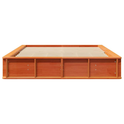 vidaXL Bed Frame Wax Brown 150 x 200 cm Solid Pine Wood 5