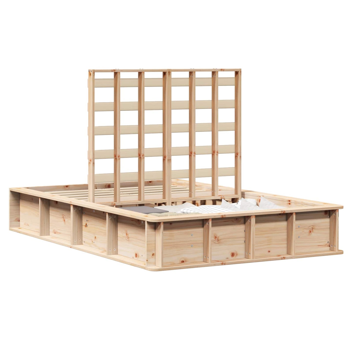 vidaXL Bed Frame Brown 140 x 200 cm Solid Pine Wood 2
