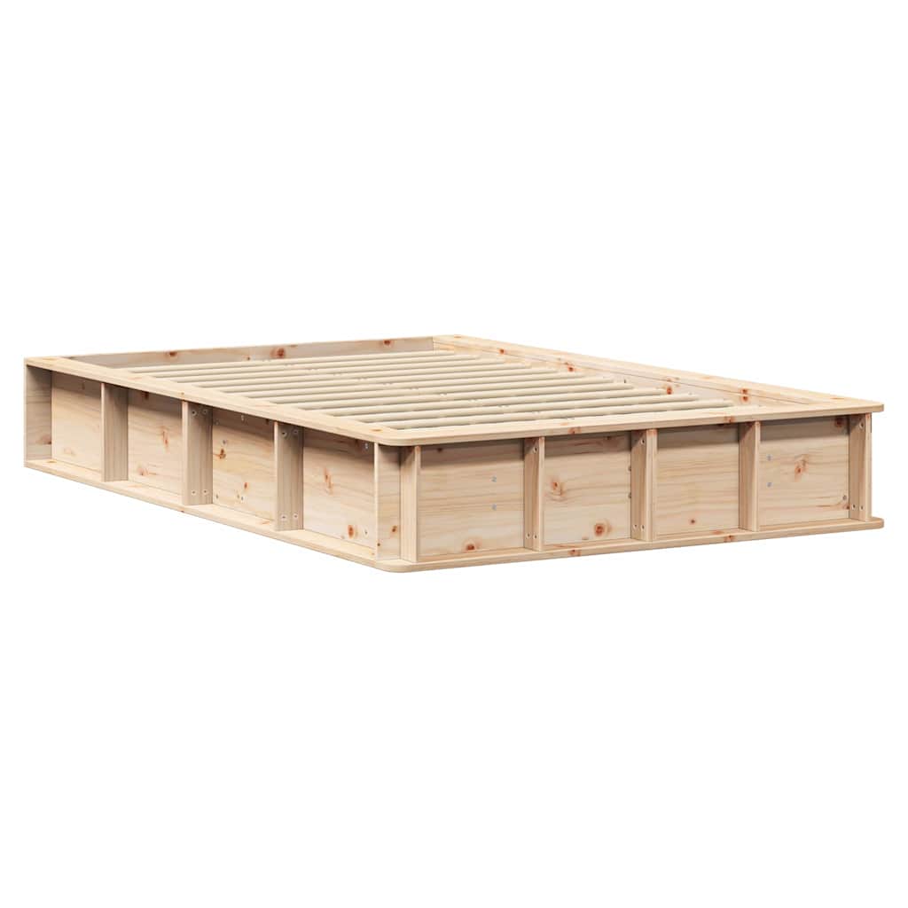 vidaXL Bed Frame Brown 140 x 200 cm Solid Pine Wood 4