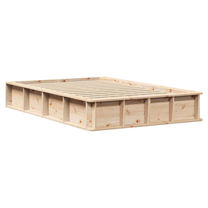 vidaXL Bed Frame Brown 140 x 200 cm Solid Pine Wood 4
