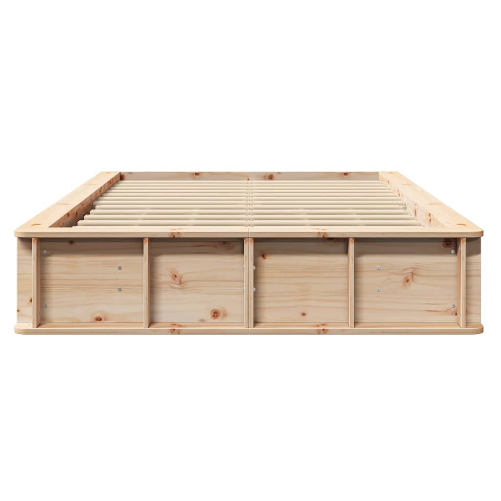 vidaXL Bed Frame Brown 140 x 200 cm Solid Pine Wood 5