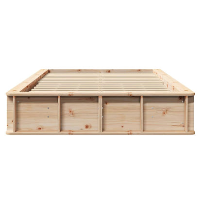 vidaXL Bed Frame Brown 140 x 200 cm Solid Pine Wood 5