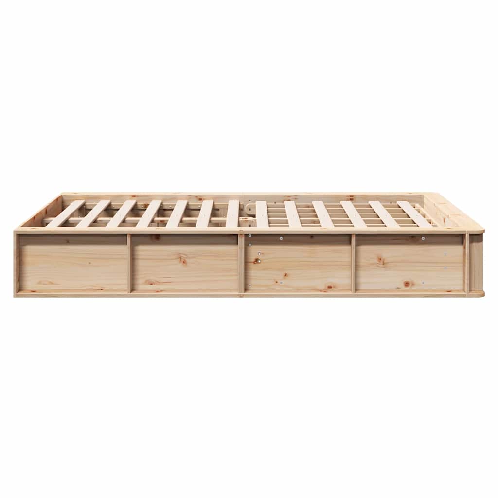 vidaXL Bed Frame Brown 140 x 200 cm Solid Pine Wood 6
