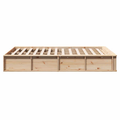 vidaXL Bed Frame Brown 140 x 200 cm Solid Pine Wood 6