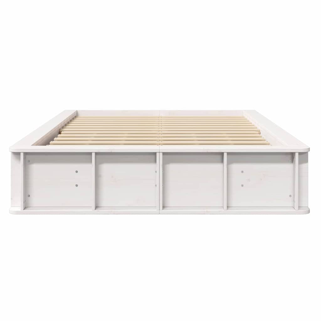vidaXL Bed Frame White 120 x 200 cm Solid Pine Wood 5