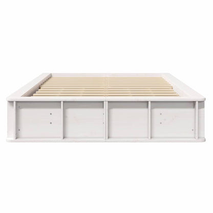 vidaXL Bed Frame White 120 x 200 cm Solid Pine Wood 5