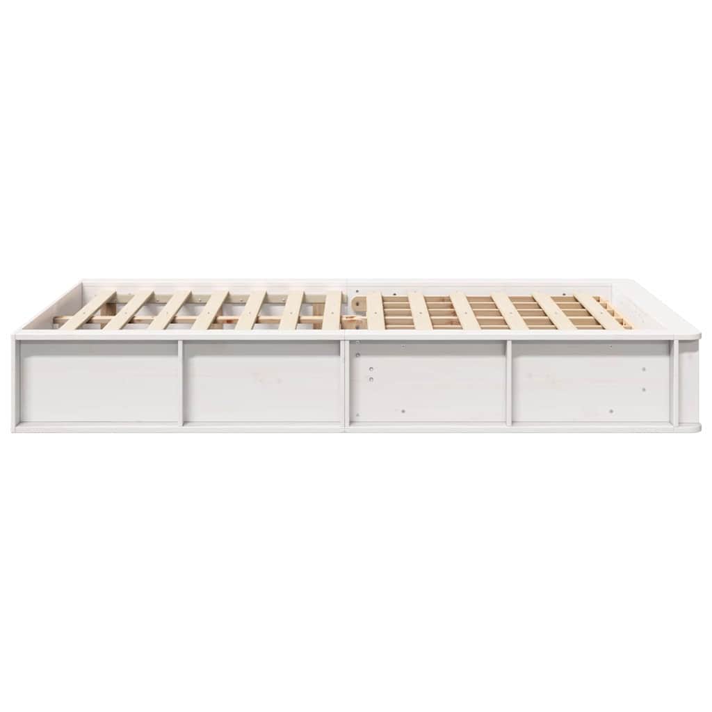 vidaXL Bed Frame White 120 x 200 cm Solid Pine Wood 6