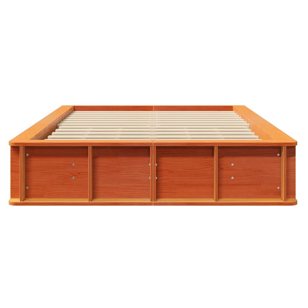 vidaXL Bed Frame Wax Brown 120 x 200 cm Solid Pine Wood 5
