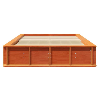 vidaXL Bed Frame Wax Brown 120 x 200 cm Solid Pine Wood 5