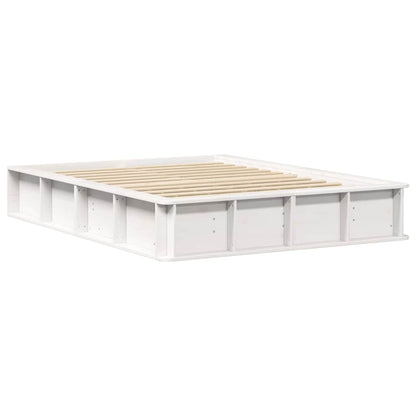 vidaXL Bed Frame White 135 x 190 cm Solid Pine Wood 4