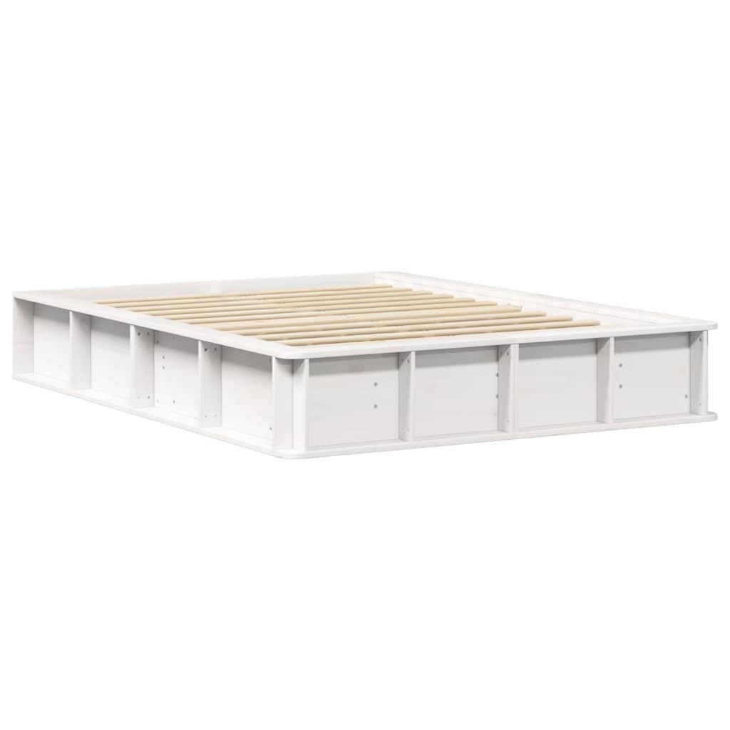 vidaXL Bed Frame White 120 x 190 cm Solid Pine Wood 4