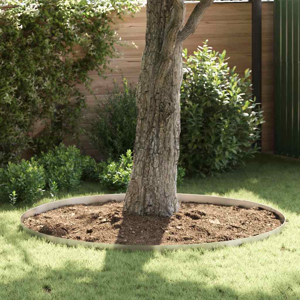 Lawn Edging Silver 4 pcs Stainless steel 450 x 10 cm