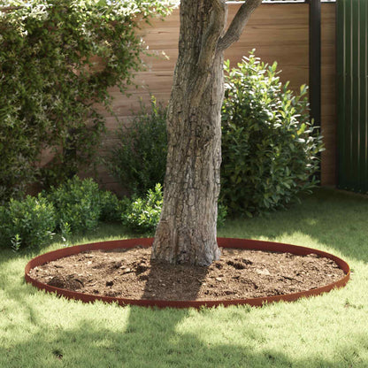 Lawn Edging Silver 4 pcs Weathering steel 450 x 10 cm