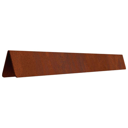 Lawn Edging Silver 4 pcs Weathering steel 450 x 10 cm