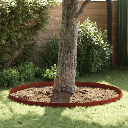 Lawn Edging Silver 4 pcs Weathering steel 450 x 15 cm