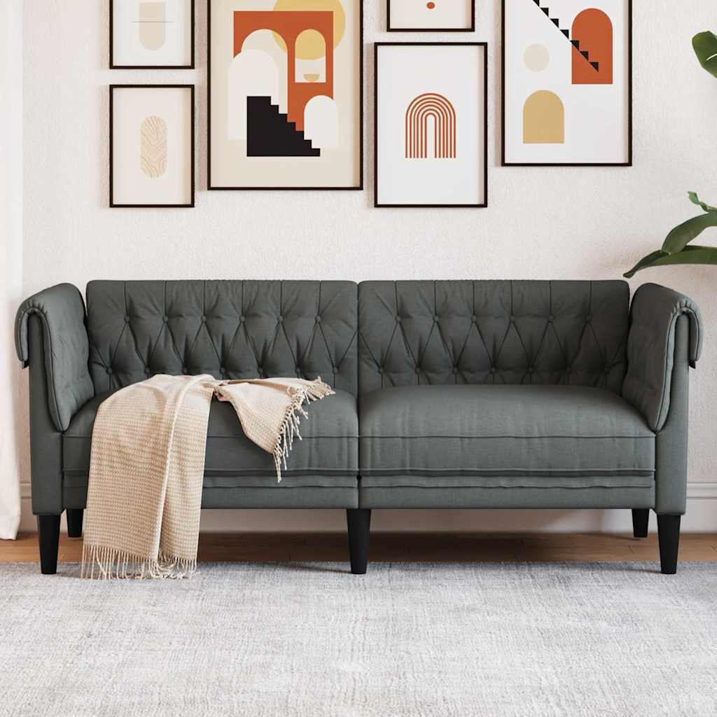 vidaXL Sofa Dark Grey 182.5 x 74.5 x 74.5 cm Polyester 1