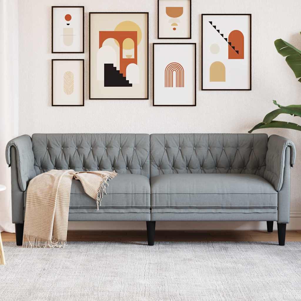 vidaXL Sofa Light Grey 201.5 x 74.5 x 74.5 cm Polyester 1