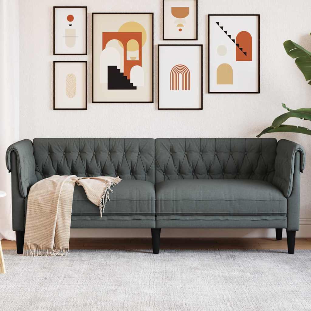 Sofa 78.5 x 74.5 x 74.5 cm Polyester Dark grey 3-seater