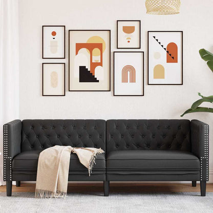 vidaXL Sofa Black 194 x 74.5 x 70.5 cm PVC 1