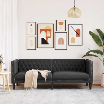 vidaXL Sofa Black 194 x 74.5 x 70.5 cm PVC 3