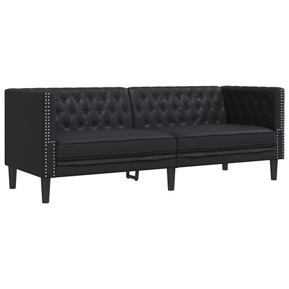vidaXL Sofa Black 194 x 74.5 x 70.5 cm PVC 2