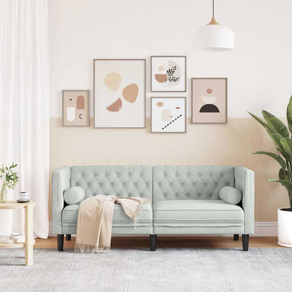 Sofa 174 x 74.5 x 70.5 cm Velvet Light grey 2-seater