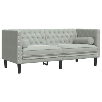 Sofa 174 x 74.5 x 70.5 cm Velvet Light grey 2-seater