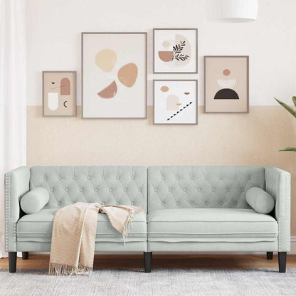 Sofa 174 x 74.5 x 70.5 cm Velvet Light grey 3-seater