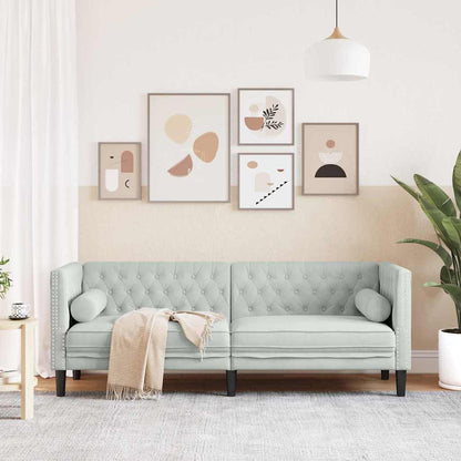 Sofa 174 x 74.5 x 70.5 cm Velvet Light grey 3-seater